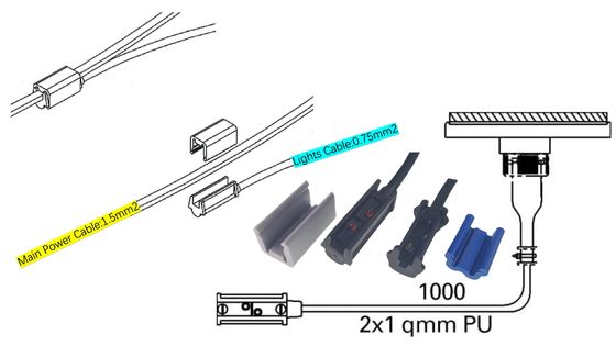 최적화 된 케이블 사양을 가진 단일 마커 클리어런스 라이트를위한 빠른 클릭 인 오버 몰드 커넥터