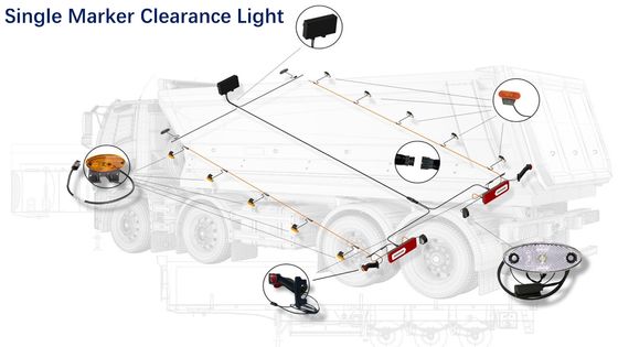 최적화 된 케이블 사양을 가진 단일 마커 클리어런스 라이트를위한 빠른 클릭 인 오버 몰드 커넥터