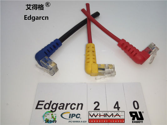 Câble de communication de données de 500mm, câble de réseau de 8p / 8c Cat5 avec l'angle droit