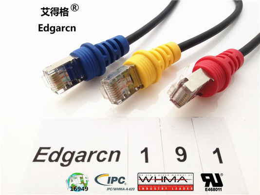 Câble de communication de données de 500mm, câble de réseau de 8p / 8c Cat5 avec l'angle droit