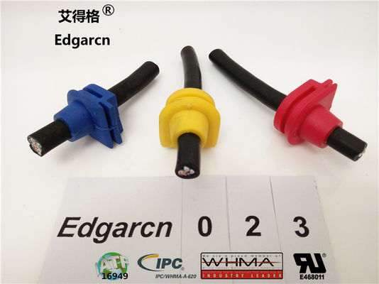 Iso9001認証付きブラックブルーイエローオーバーモールド歪みリリーフ