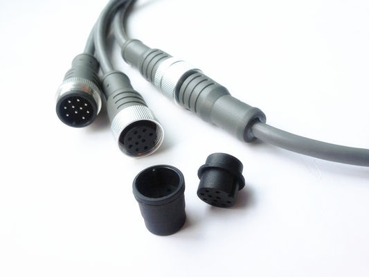 مجموعة كابلات موصل الطاقة الدائرية المقاومة للماء تجميعات الكابلات المصبوبة المخصصة 22AWG