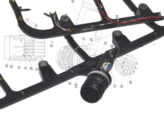 3-1719887-1 Connector for CYLINDER HEAD Wiring Harness with Customized Length Automotive Cable Assembly