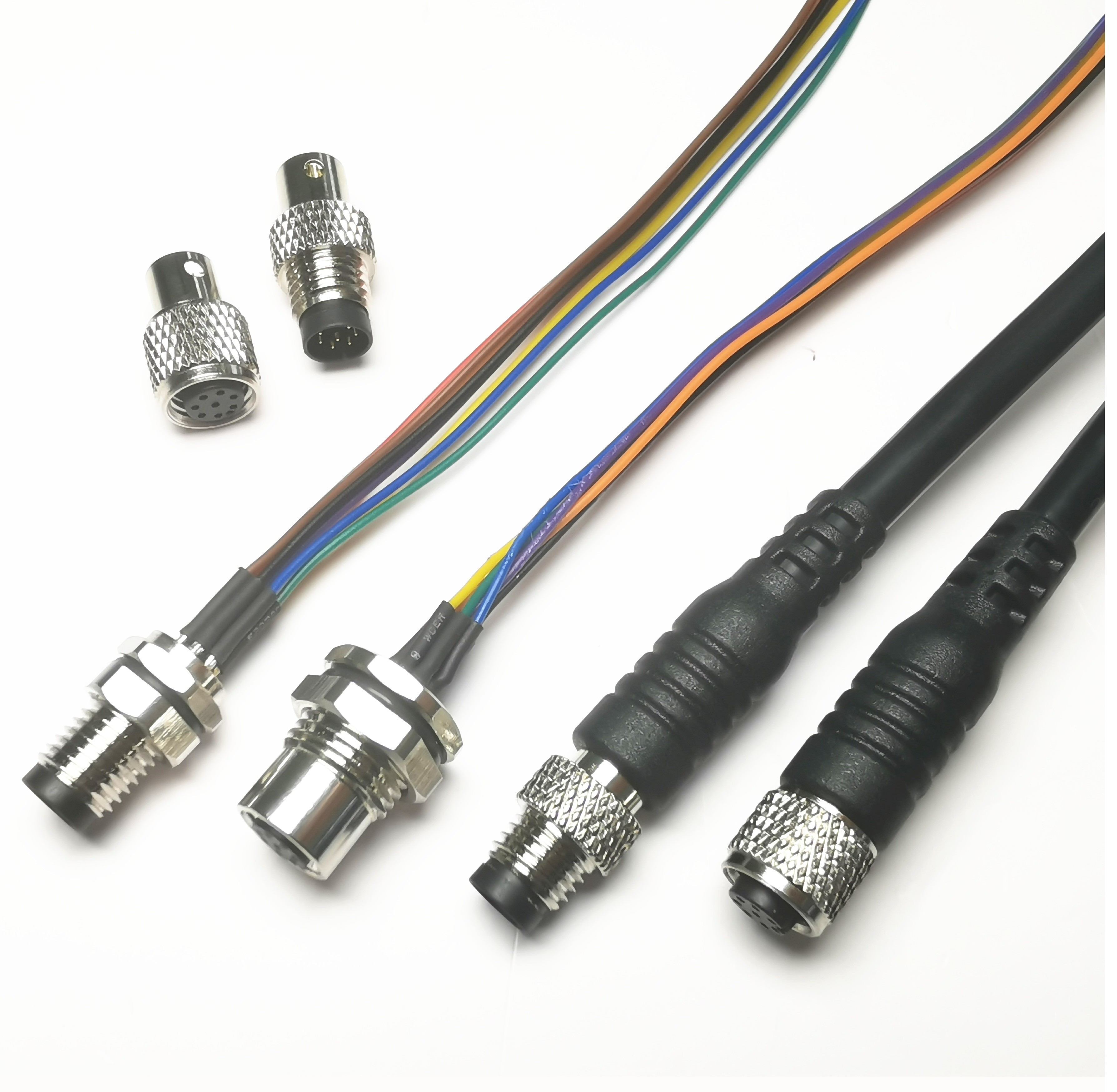 M12 Sensor Cable Assembly Panjang Aplikasi yang Disesuaikan Untuk Kabel ...